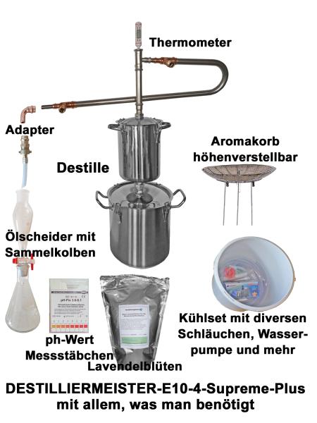 Destille für ätherische Öle mit 10,5 l Wasser-/Dampfkessel - all inclusive